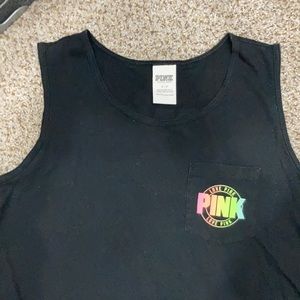 Black, VS Pink tank top, Size small